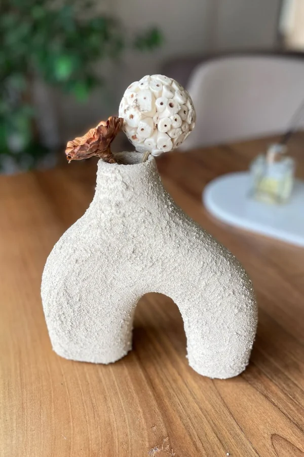 Dokulu Topuklu Vazo