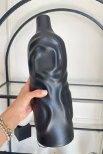 Mom Dalgalı Vazo Set Siyah