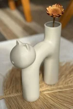Mom Kedi Vazo Krem
