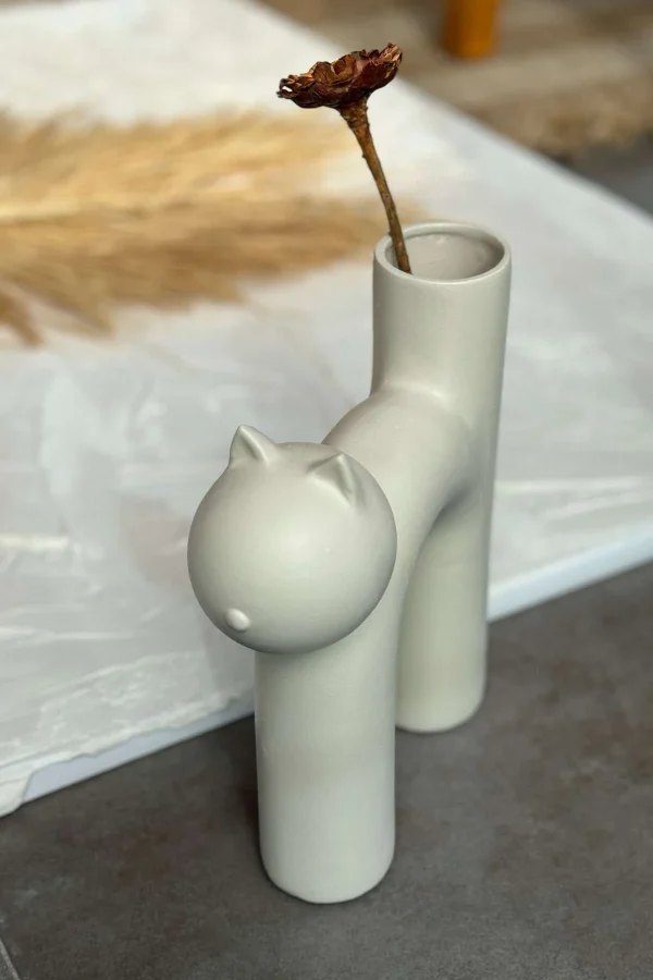 Mom Kedi Vazo Krem